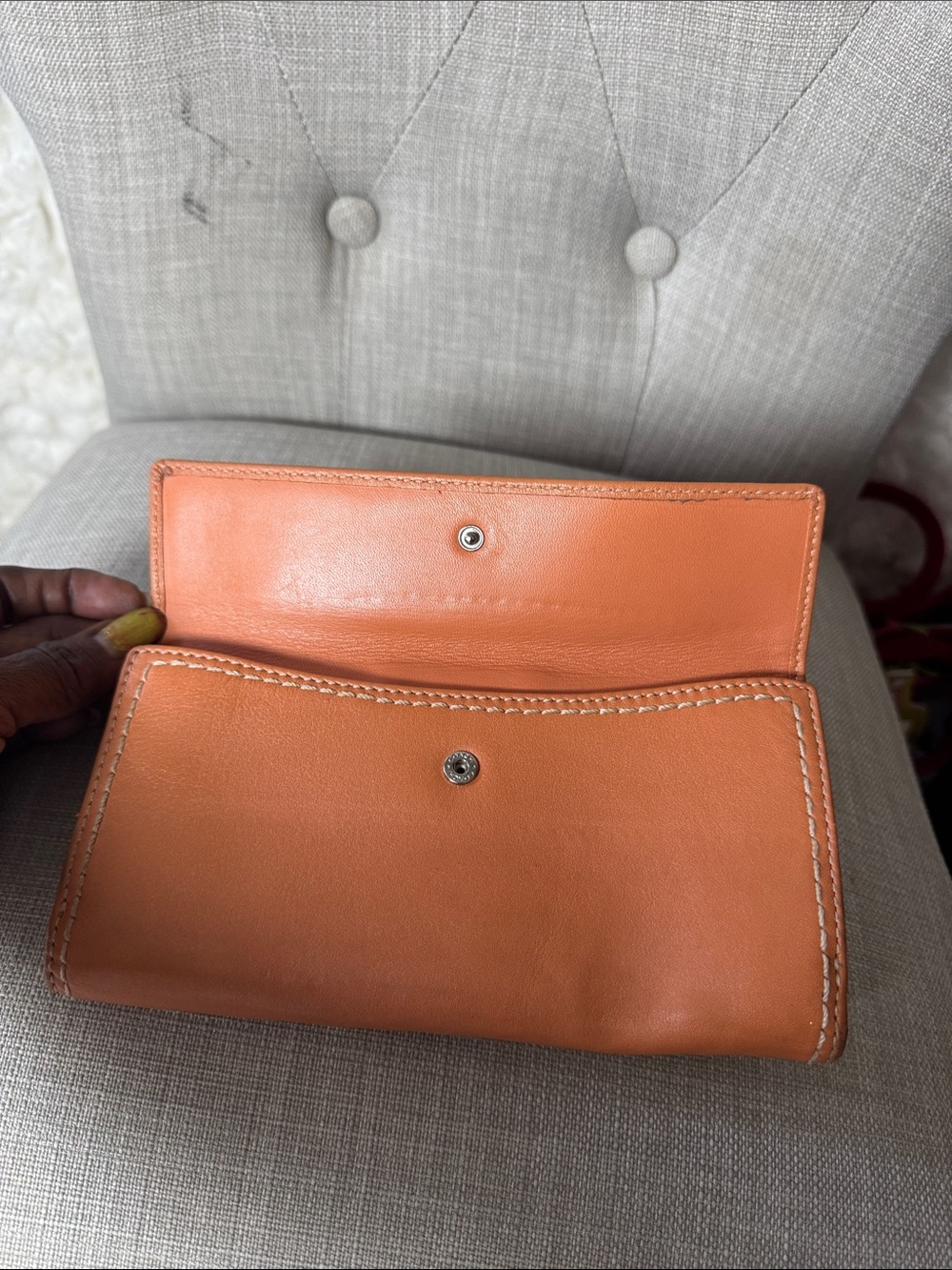 Coach Cognac Leather Tote with Matching Wallet - Picture 7 of 13